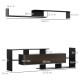 Modern TV Cabinet with Wall Shelf, TV Unit with Storage Shelf and Cabinet, for Wall-Mounted 65&quot; TVs or Standing 40&quot; TVs, Black a