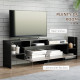 Modern TV Cabinet with Wall Shelf, TV Unit with Storage Shelf and Cabinet, for Wall-Mounted 65&quot; TVs or Standing 40&quot; TVs, Black a