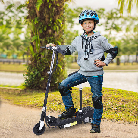 Outdoor Ride On Powered Scooter 120W Motor Bike 2 x 12V Battery - Black