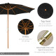 Outsunny 3(m) Garden Parasol, Pulley Operated Patio Umbrella, Wooden Table Market Umbrella with Rope Pulley Mechanism and 8 Ribs