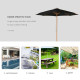 Outsunny 3(m) Garden Parasol, Pulley Operated Patio Umbrella, Wooden Table Market Umbrella with Rope Pulley Mechanism and 8 Ribs