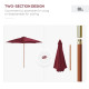 Outsunny 3(m) Garden Parasol, Pulley Operated Patio Umbrella, Wooden Table Market Umbrella with Rope Pulley Mechanism and 8 Ribs