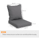 Outsunny Seat and Back Padded Cushion Set - Charcoal Grey