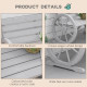 Outsunny Wooden Cart Wagon Wheel 2 Seater Garden Bench Outdoor Garden Armrest Chair Rustic High Back Loveseat Grey