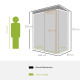 Outsunny 5 x 3ft Garden Storage Shed with Sliding Door and Sloped Roof Outdoor Equipment Tool, Black