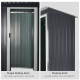 Outsunny 5 x 3ft Garden Storage Shed with Sliding Door and Sloped Roof Outdoor Equipment Tool, Black