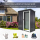 Outsunny 5 x 3ft Garden Storage Shed with Sliding Door and Sloped Roof Outdoor Equipment Tool, Black
