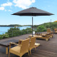 Outsunny 2.7M Garden Parasol Umbrella with Glass Fibre Ribs and Aluminium Frame, Tilting Sun Shade Shelter Canopy, Charcoal Grey