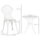 Outsunny 3 Pcs Aluminium Bistro Set Garden Furniture Dining Table Chairs Antique Outdoor Seat Patio Seater White