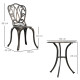 Outsunny 3 Piece Garden Bistro Set Aluminium Outdoor Furniture Set for 2 Patio Chairs and Table with Umbrella Hole Bronze Tone