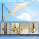 Outsunny 3 x 3(m) Cantilever Parasol with Cross Base, Garden Umbrella with 360° Rotation, Crank Handle and Tilt for Outdoor, Pat