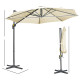 Outsunny 3 x 3(m) Cantilever Parasol with Cross Base, Garden Umbrella with 360° Rotation, Crank Handle and Tilt for Outdoor, Pat