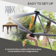 Outsunny 3 x 3(m) Pop Up Gazebo with Mosquito Netting, 1 Person Easy up Marquee Party Tent with 1-Button Push, Double Roof, Carr