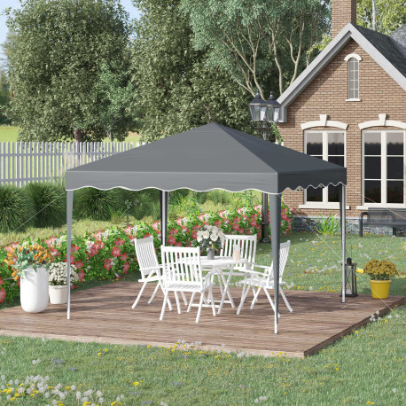 Outsunny 3 x 3cm Adjustable Height Pop-Up Gazebo, with Bag - Grey