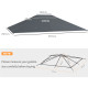 Outsunny 3 x 4m Gazebo Canopy Replacement Cover, Gazebo Roof Replacement (TOP COVER ONLY), Dark Grey