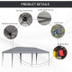 Outsunny 3 x 6 m Pop Up Gazebo, Foldable Canopy Tent, Height Adjustable Wedding Awning Canopy w/ Carrying Bag, Grey