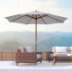 Outsunny 3(m) Garden Parasol, Pulley Operated Patio Umbrella, Wooden Table Market Umbrella with Rope Pulley Mechanism and 8 Ribs