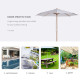 Outsunny 3(m) Garden Parasol, Pulley Operated Patio Umbrella, Wooden Table Market Umbrella with Rope Pulley Mechanism and 8 Ribs
