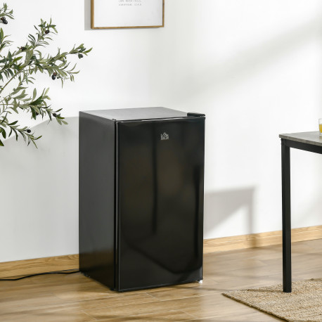 91 Litre Freestanding Under Counter Fridge Freezer, Small Fridge with Chiller Box, Adjustable Thermostat, 47.5cm Wide, Black