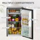 91 Litre Freestanding Under Counter Fridge Freezer, Small Fridge with Chiller Box, Adjustable Thermostat, 47.5cm Wide, Black