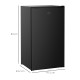 91 Litre Freestanding Under Counter Fridge Freezer, Small Fridge with Chiller Box, Adjustable Thermostat, 47.5cm Wide, Black