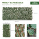 Outsunny 4 Pieces Expanding Trellis Fence, 2m x 1m Decorative Trellis with Artificial Leaves Garden Telescopic Hedge Privacy Scr