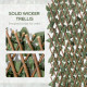 Outsunny 4 Pieces Expanding Trellis Fence, 2m x 1m Decorative Trellis with Artificial Leaves Garden Telescopic Hedge Privacy Scr