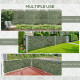 Outsunny 4 Pieces Expanding Trellis Fence, 2m x 1m Decorative Trellis with Artificial Leaves Garden Telescopic Hedge Privacy Scr