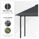 Outsunny 4 x 4m Pop-up Gazebo Double Roof Canopy Tent with UV Proof, Roller Bag &amp; 3-Level Height Adjustable Outdoor Party, Steel