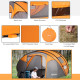 Outsunny 4-5 Person Pop-up Camping Tent Family Tent w/ 2 Mesh Windows &amp; PVC Windows Portable Carry Bag for Outdoor Trip, Orange