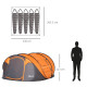 Outsunny 4-5 Person Pop-up Camping Tent Family Tent w/ 2 Mesh Windows &amp; PVC Windows Portable Carry Bag for Outdoor Trip, Orange