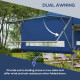 Outsunny 3 x 3m Height Adjustable Pop-Up Gazebo, with Accessories - Blue