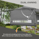 Outsunny 3 x 3m Height Adjustable Pop-Up Gazebo, with Accessories - Grey
