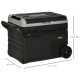 Outsunny 50L Car Refrigerator, Portable Compressor Cooler Box, Fridge Freezer w/ Inner LED Light, Foldable Handles, Cup Holders,