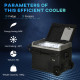 Outsunny 50L Car Refrigerator, Portable Compressor Cooler Box, Fridge Freezer w/ Inner LED Light, Foldable Handles, Cup Holders,