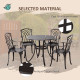 Outsunny 5 Pieces Garden Dining Set for 4, Cast Aluminium Outdoor Dining Set with 4 Armchairs and Round Dining Table with Paraso