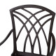 Outsunny 5 Pieces Garden Dining Set for 4, Cast Aluminium Outdoor Dining Set with 4 Armchairs and Round Dining Table with Paraso