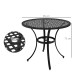 Outsunny Round Aluminium Table, with ⌀50mm Parasol Hole