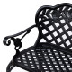 Outsunny Garden Bench, Cast Aluminium, 107Lx58Wx85H cm-Black