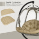 Outsunny Double Hanging Egg Chair 2 Seaters Texteline Swing Hammock Chair with Stand, Cushion and Folding Design, for Indoor and