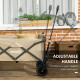 Outsunny Folding Garden Trolley, Outdoor Wagon Cart with Carry Bag, for Beach, Camping, Festival, 120KG Capacity, Khaki