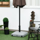 Outsunny Garden Parasol Base Holder, 24kg Water or 30kg Sand Filled, Outdoor Market Umbrella Stand Weight with Wheels and Brakes