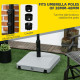 Outsunny Garden Parasol Base Holder, 24kg Water or 30kg Sand Filled, Outdoor Market Umbrella Stand Weight with Wheels and Brakes