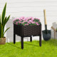 Outsunny Set of 1 26L Garden Raised Bed Elevated Patio Flower Plant Planter Box PP Vegetables Planting Container, Brown
