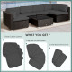 Outsunny Garden Rattan Sofa Cushion Polyester Cover Replacement Outdoor- No Cushion Included, Dark Grey