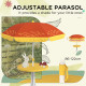 Outsunny Kids Picnic Table and Chair Set, Lion Themed Outdoor Garden Furniture w/ Foldable Chairs, Adjustable Parasol - Yellow
