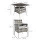 Outsunny Five-Pieces Rattan Dining Set - Mixed Grey