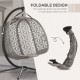 Outsunny Outdoor Double Hanging Chair, Swing Chair with Metal Stand, Thick Padded Cushion, Foldable Basket and Cup Holders, for 