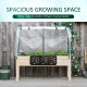 Outsunny Raised Garden Bed Outdoor Elevated Wood Planter Box w/ PE Cover, Natural