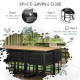 Outsunny 10 Seater Rattan Cube Garden Furniture Set, Rattan Dining Set with Cushions, Outdoor Dining Table and Chairs with 6 Arm